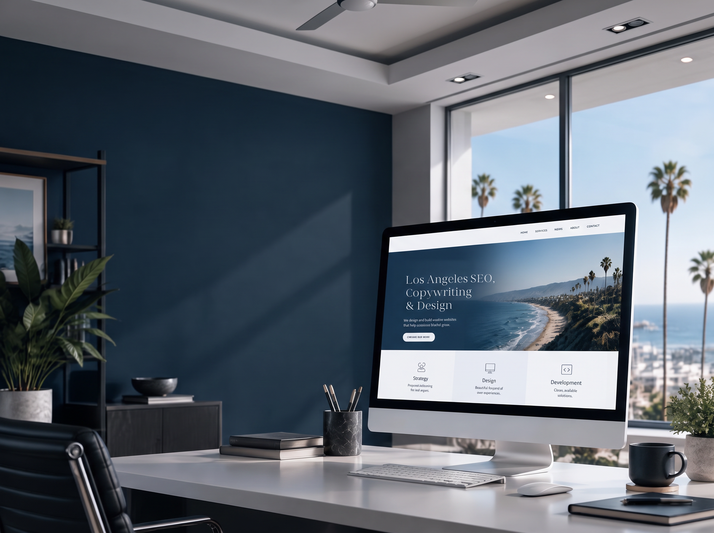 Sleek website design displayed on a desktop computer